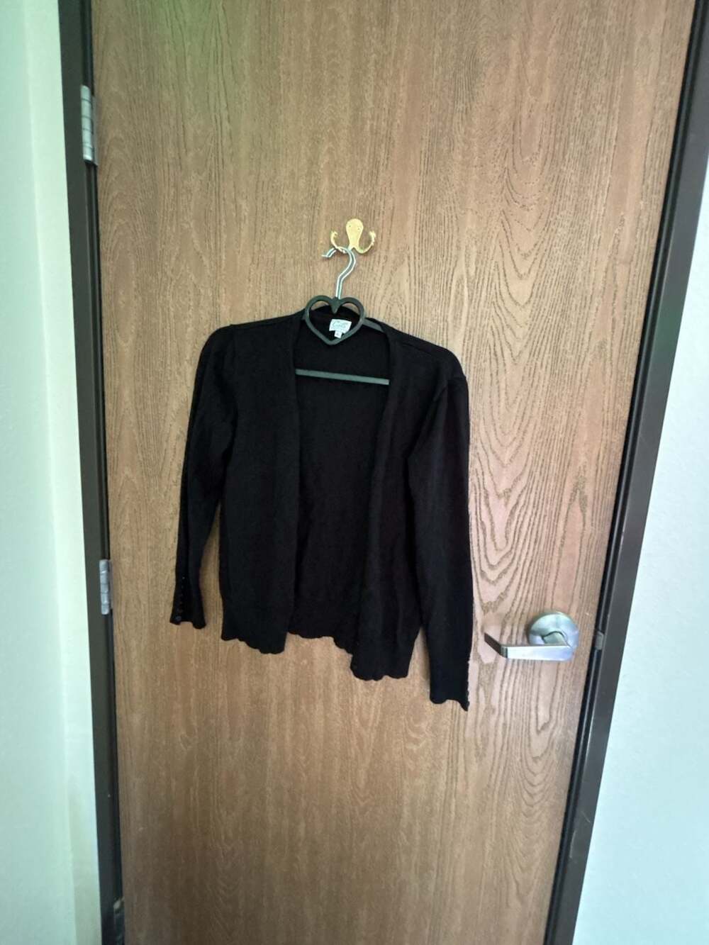 Cielo Black Long Sleeve Open Front Cardigan Sweater